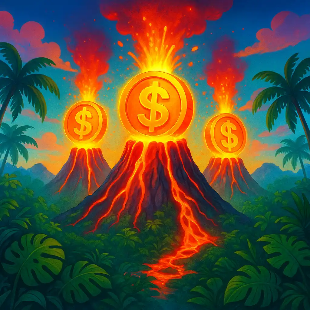 3 Coin Volcanoes slot game cover art
