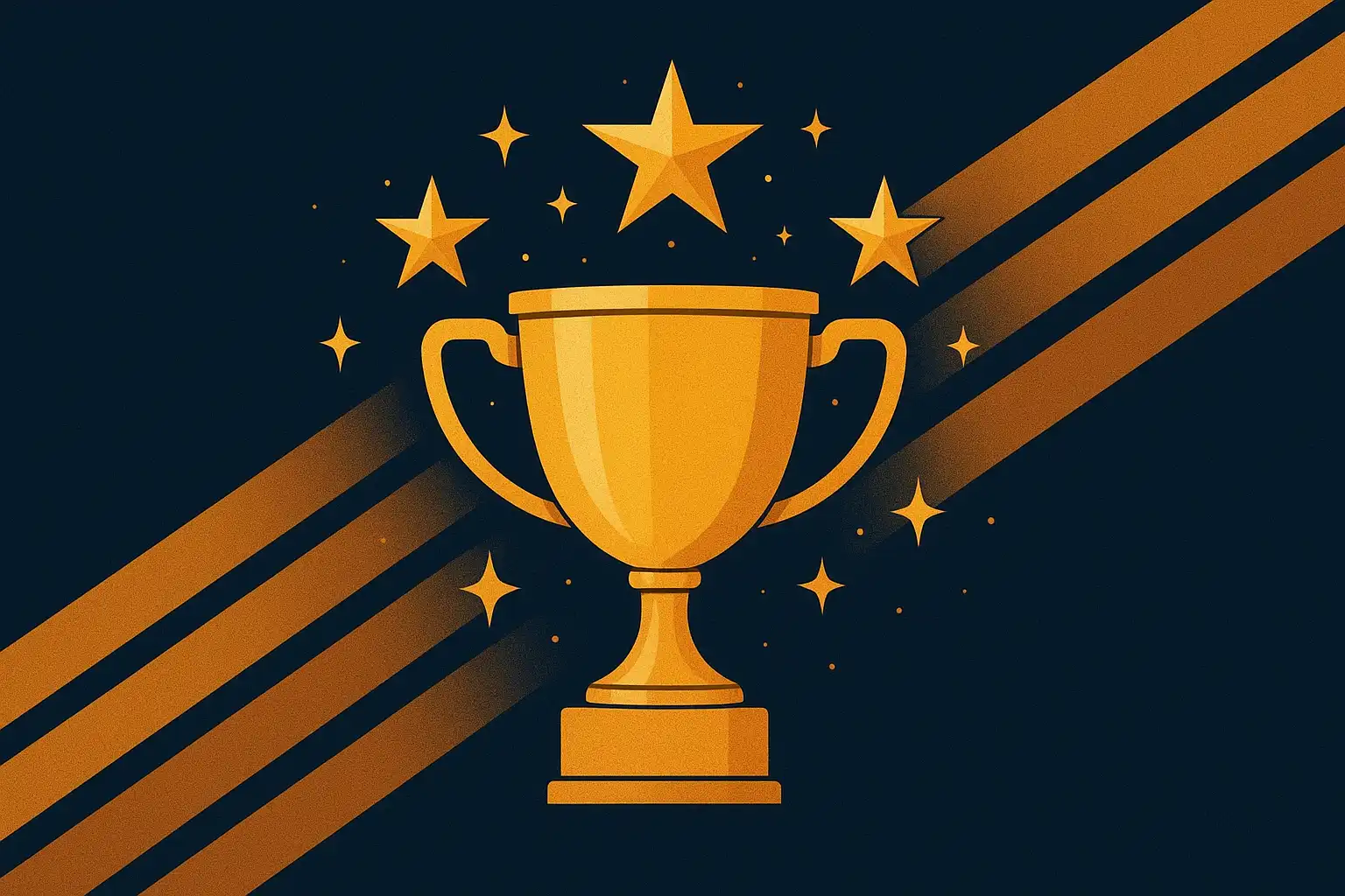 Golden trophy and racing stripes representing the Dieselwin VIP Club tiers
